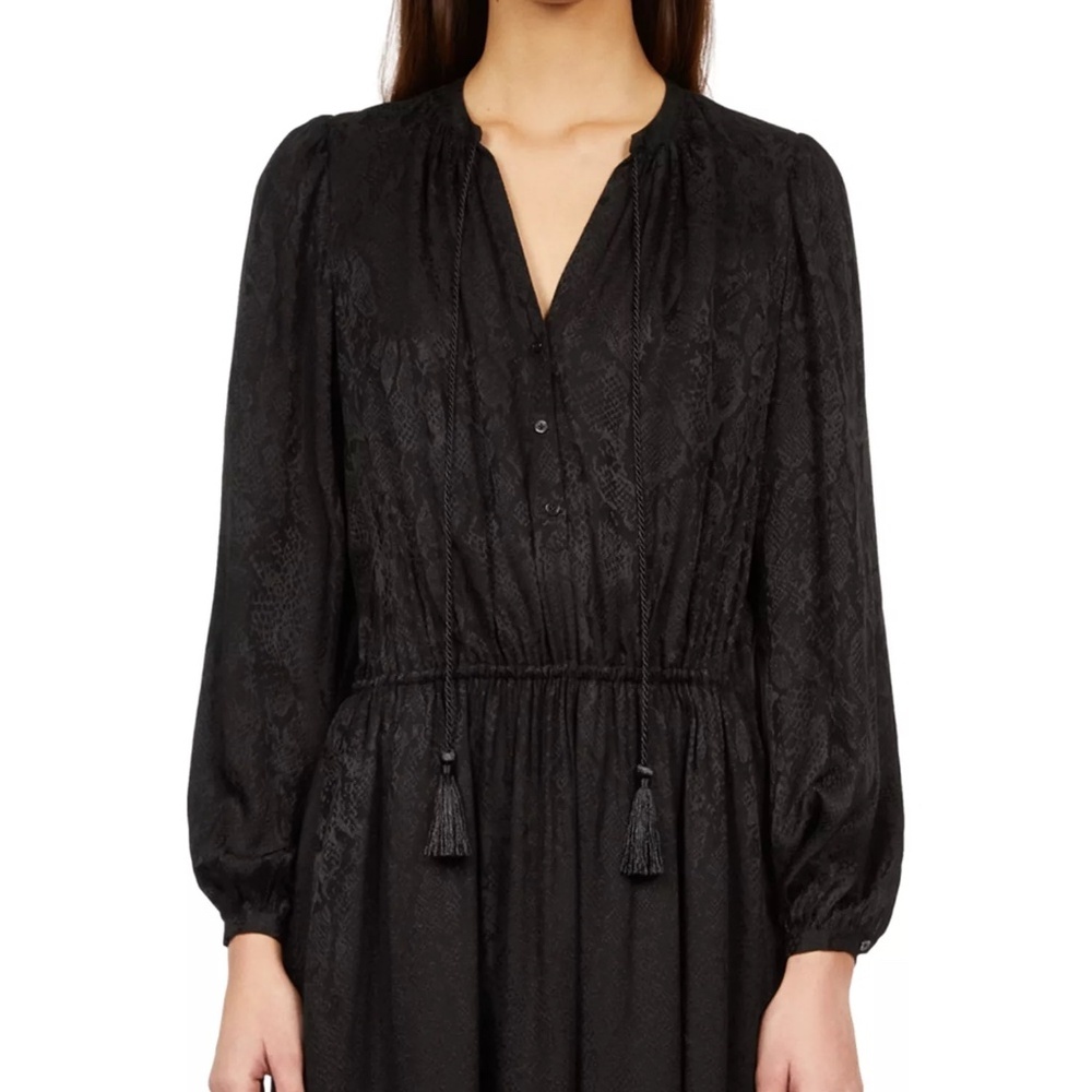 🖤🐍 NWT The Kooples Silk-Blend Snakeskin Jacquard Maxi Dress | $445 Retail - Picture 3 of 12